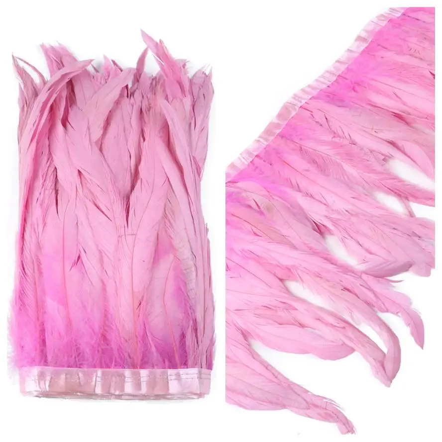 

Wholesale 10 Yards 10-12 inch Real Rooster Tail Feathers Trim Cock Feathers Trimming For Dress Skirt Costumes Plumes DIY Crafts