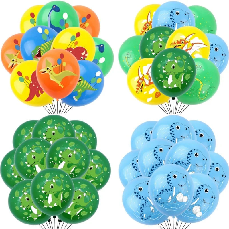 Juego de globos de látex de dinosaurio de 10/30 Uds., 12 pulgadas, Animal salvaje de la jungla, suministros para fiesta de cumpleaños para niños, decoración de globos para fiesta temática de dinosaurio
