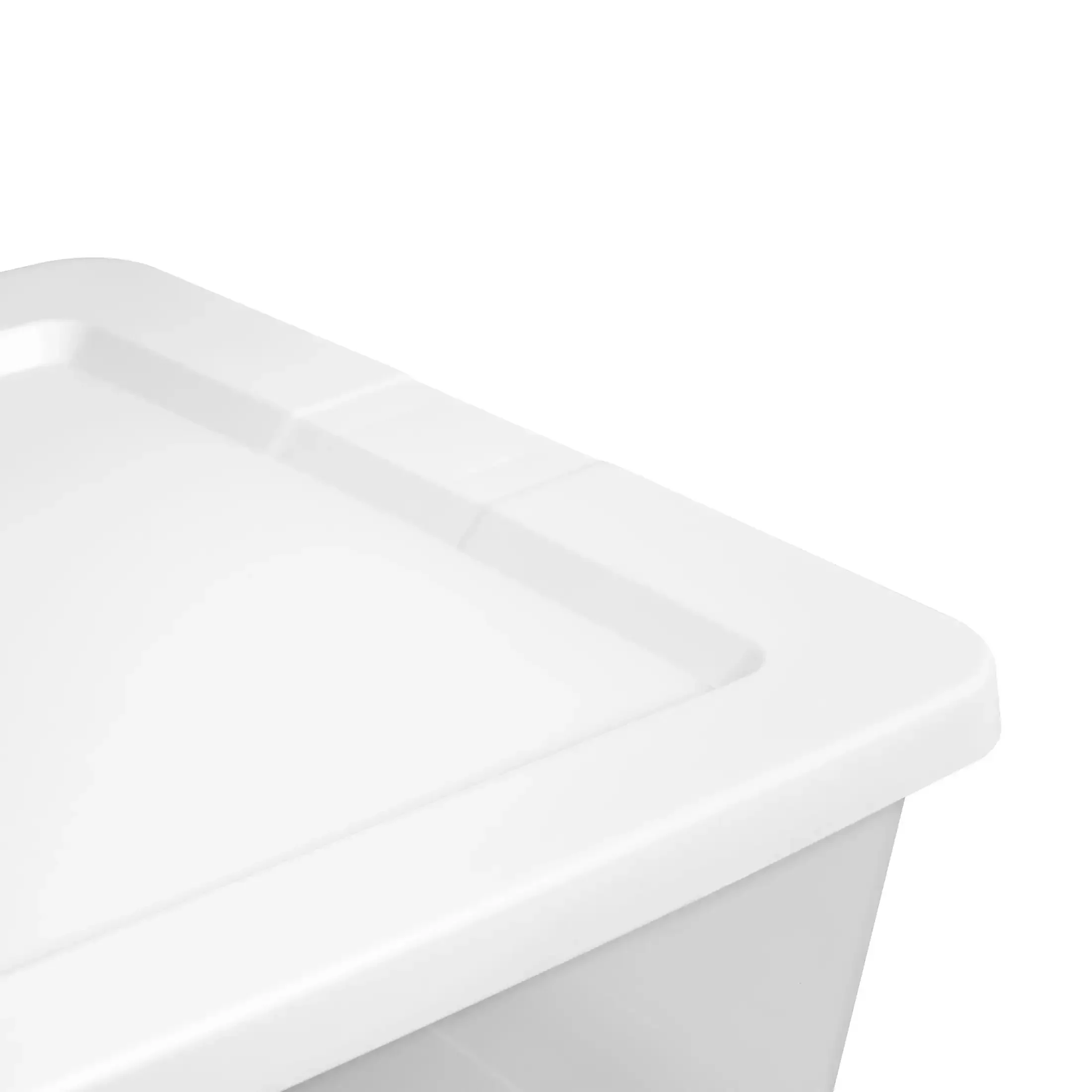 صندوق تخزين معقم، حاوية تخزين بلاستيكية شفافة سعة 41 لترًا مع غطاء سهل التركيب، باللون الأبيض