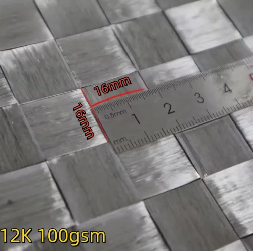 

12K 100gsm 16mm*16mm Stretch Plain Big plaid Real Carbon Fiber Cloth Carbon fabric 40"/100cm width
