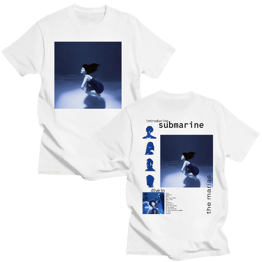 The Marias Submarine Album populaire T-shirts pour femmes/hommes tendances esthétique t-shirt été haut en coton ample respirant vêtements t-shirt