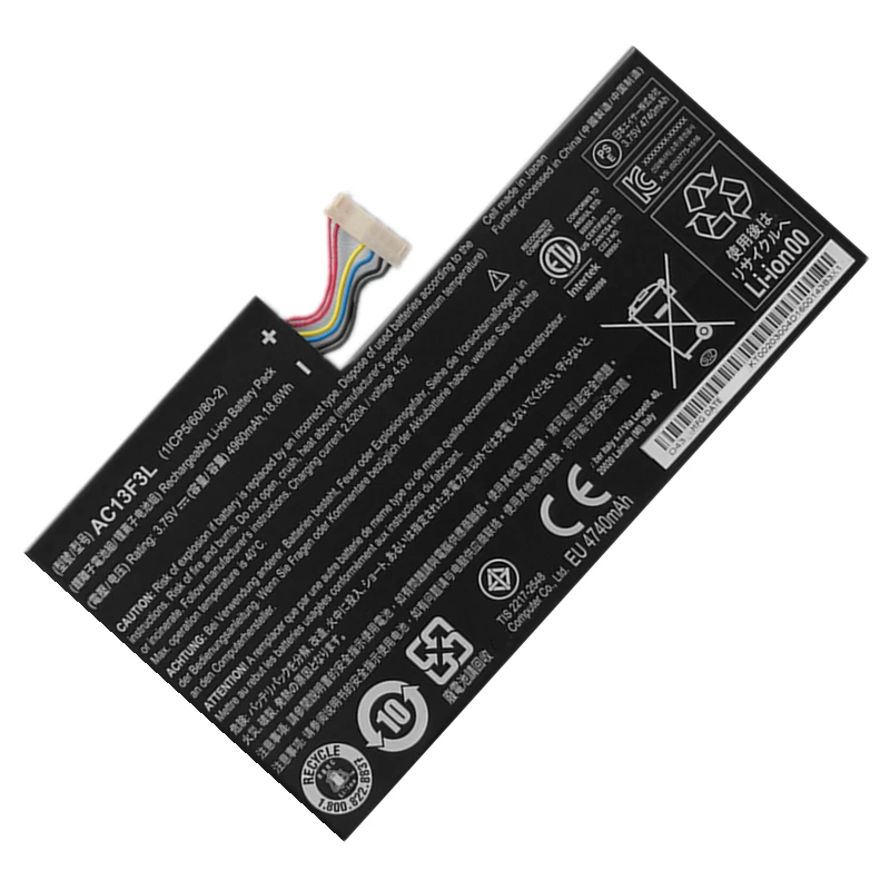 New AC13F3L AC13F8L Laptop Battery 3.75V 20Wh 5340mAh For Acer Iconia Tab A1-A810 W4 820P A1-811 Tablet Pc
