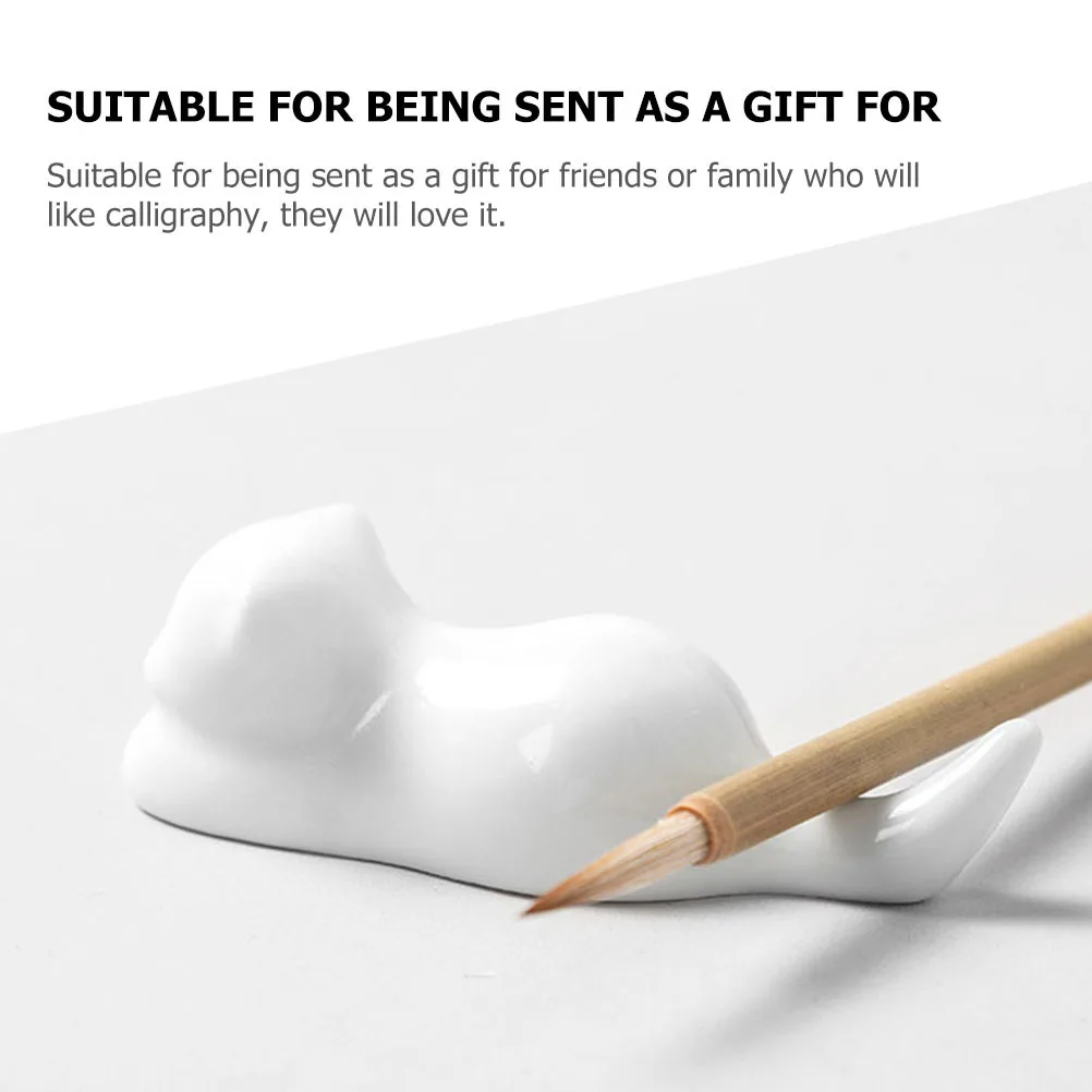 

Держатель для ручки для китайской каллиграфии в форме кошки, керамическая подставка для кистей, настольная подставка для чернильной ручки, художественная декоративная подставка для кистей для письма