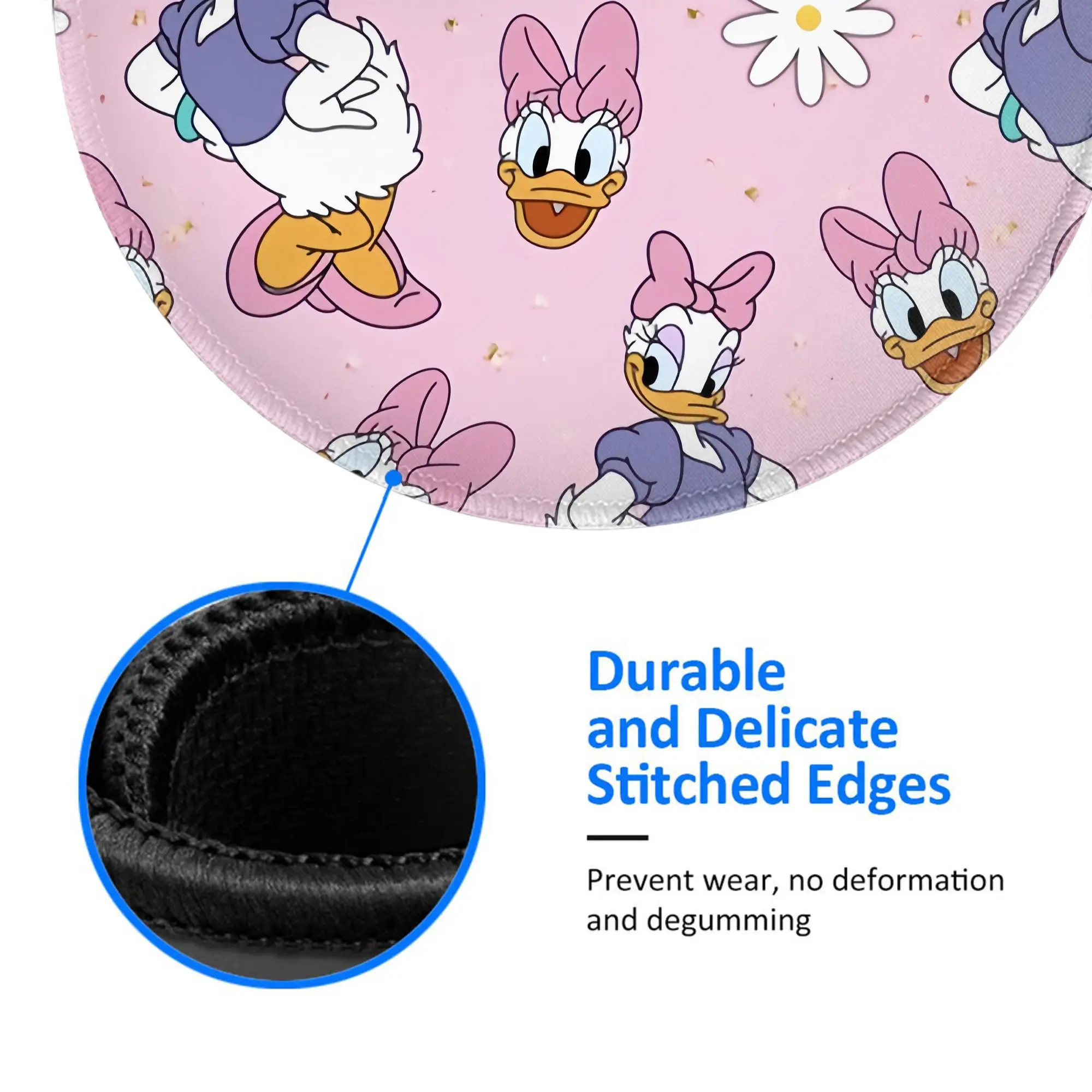 Margarida pato redondo mini mouse pad tapete antiderrapante desktop 8in jogo computador tapete de borracha para jogos