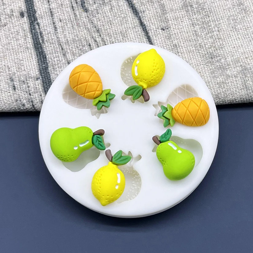 Limone ananas pera stampo in Silicone Sugarcraft cioccolato Cupcake stampo da forno strumenti per decorare torte fondente