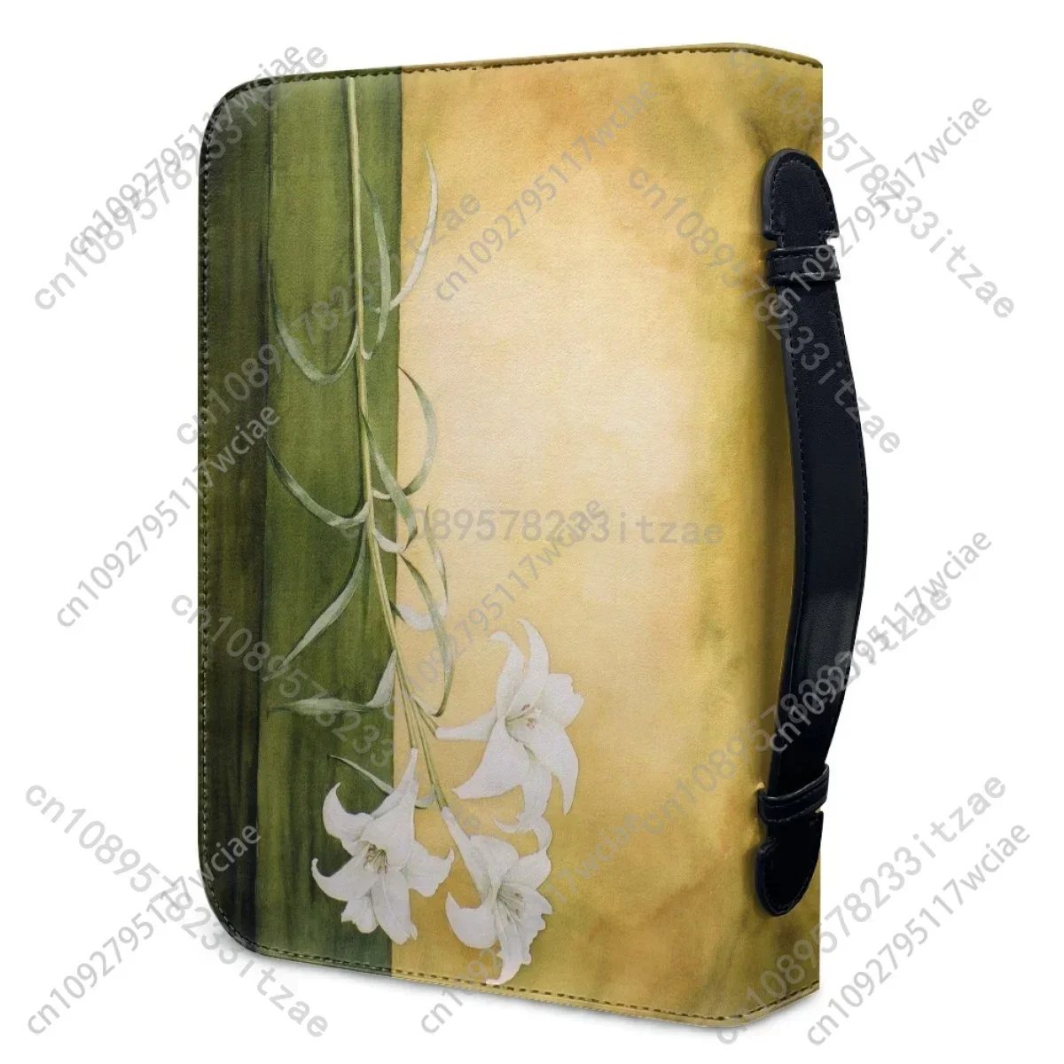 حقائب يد نسائية جلدية بمقبض بسحاب حقيبة الكتاب المقدس نقاء زنبق طباعة غطاء الكتاب المقدس حماية مقدسة كتاب الدراسة موضة جديدة #3