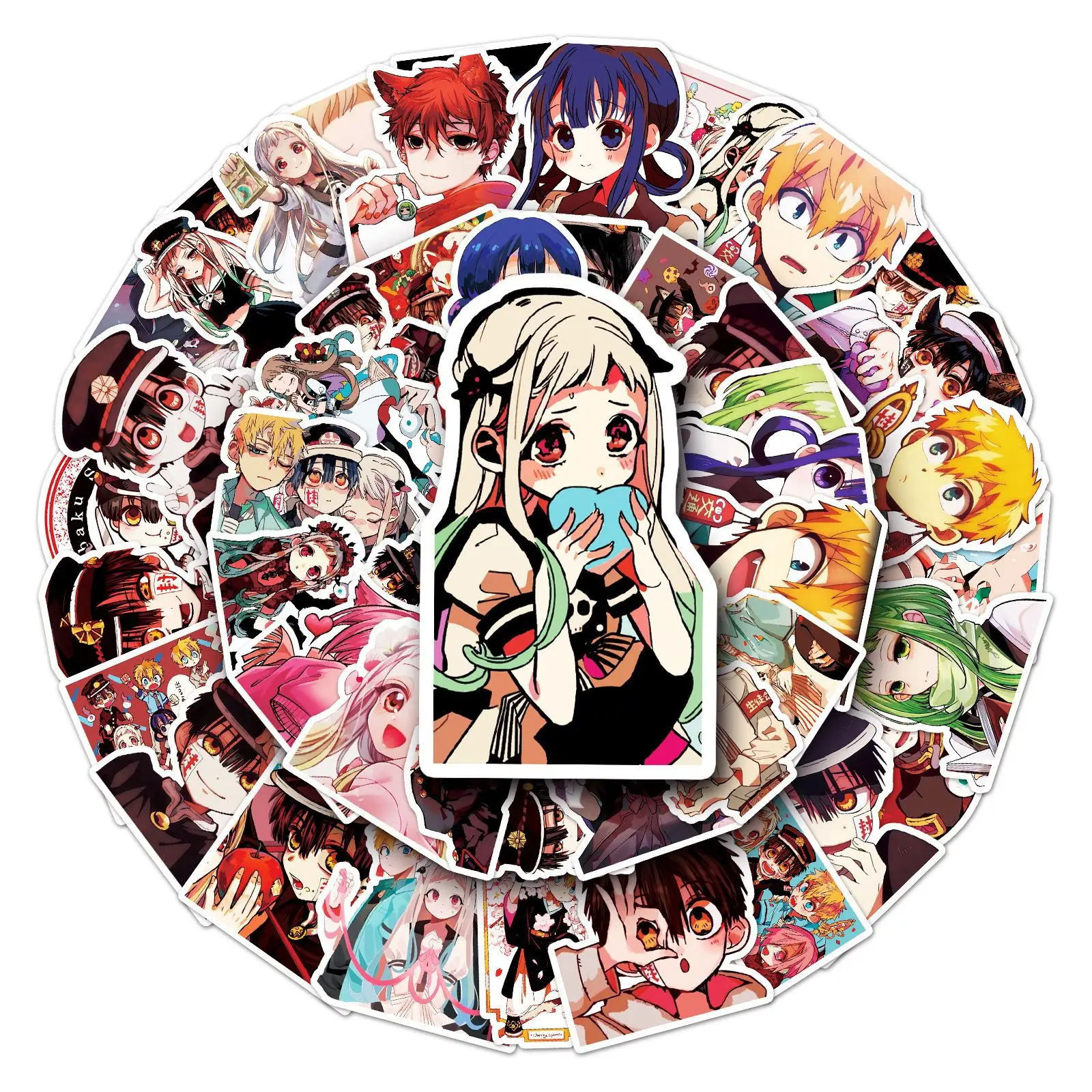 50 Pcs Toilet-bound Hanako-kun Cartoon Anime Stickers DIY Graffiti Notebook Skateboard Refrigerator Waterproof Stickers Toys