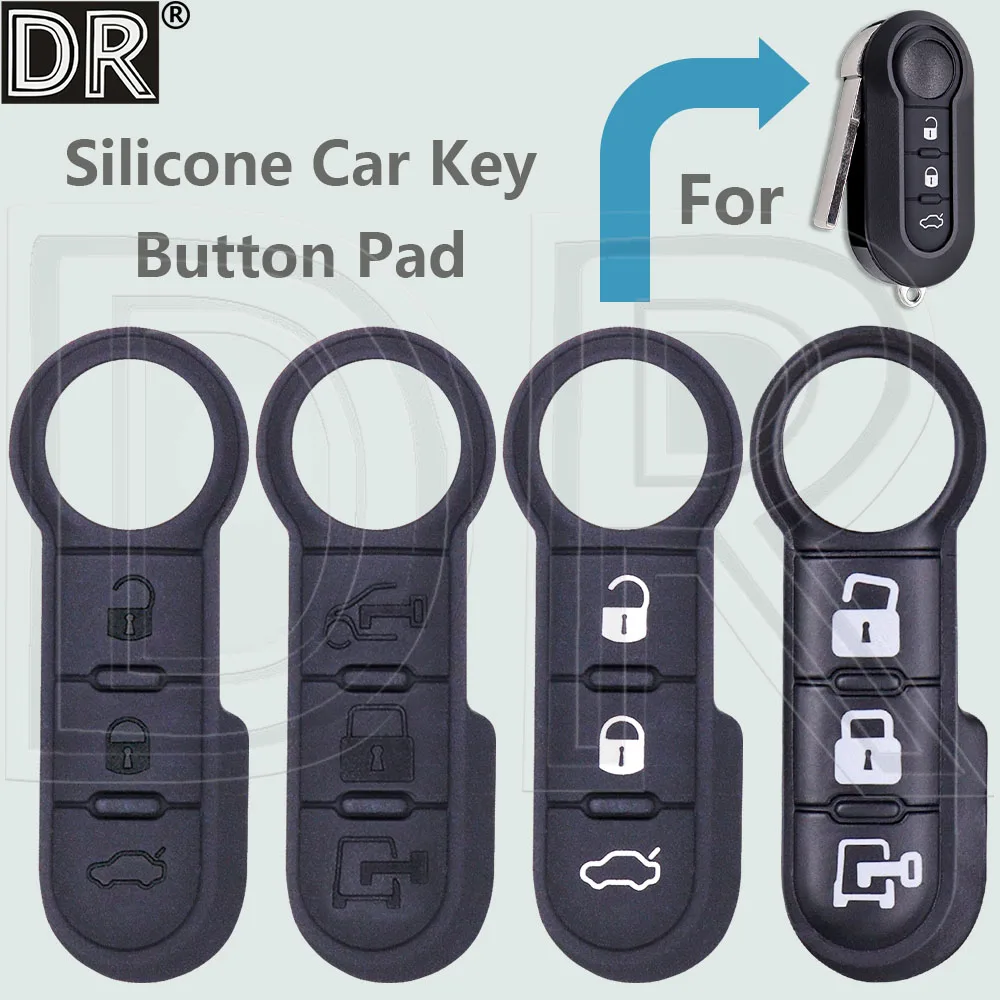 DR Car Key Button Pad For Fiat 500 Mobi Fiorino E Mais Strada 500L Doblo Ducato Bravo Grande Punto Peugeot Boxer Citroen Jumper