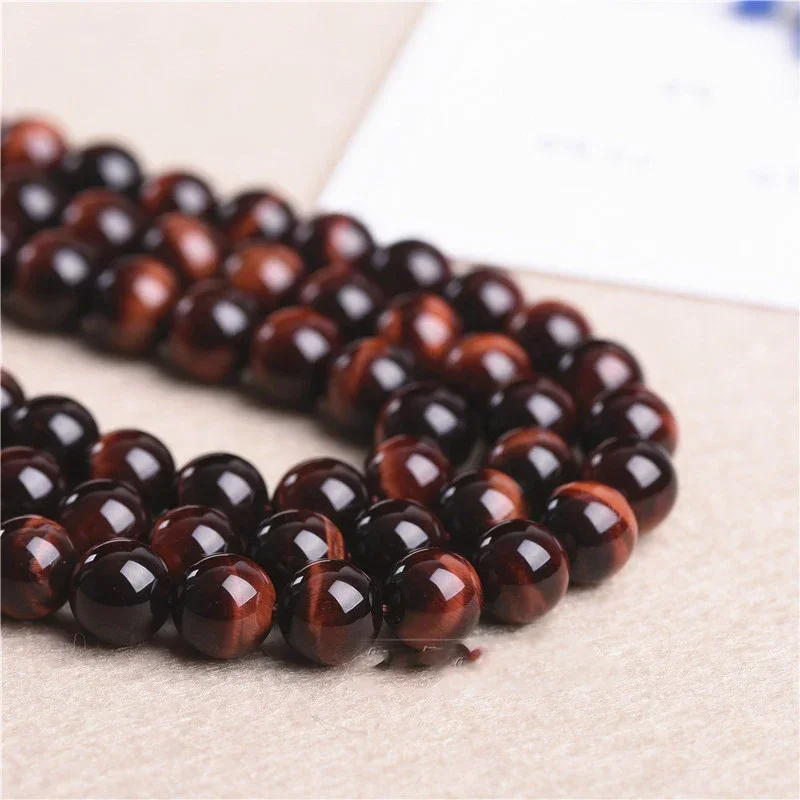 Natural Red Tiger Eye Stone Bracelets Buddha Beaded Couples Jewelry Exquisite Fashion Elastic Bracelets for Men and Women