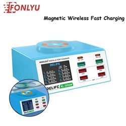 RELIFE RL-309A 8-port Magnetic Fast Charging Wireless Charger for Phone Macbook Dual PD QC Technology Rapid Charging Repair Tool