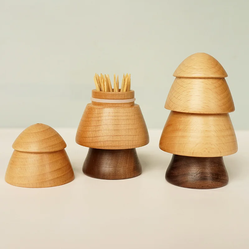 Solid Wood Tree Toothpick Holder Nordic Style Creative Decorative Storage Container for Kitchen Dining Table Home Office