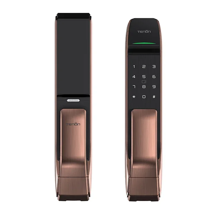 A2c Biometric Fingerprint Lock Self Locking Automatic Push Pull Smart Door Lock