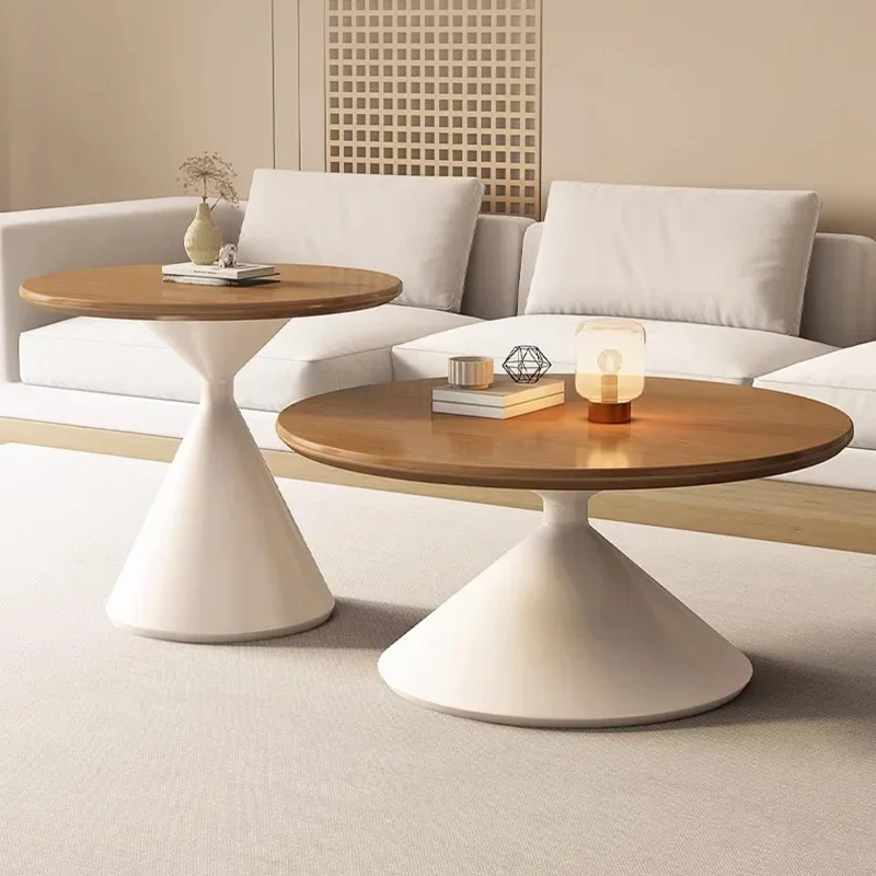 Long - lastingJapanese Design Coffee Table Simple Round Modern Wooden Side TableRustic
