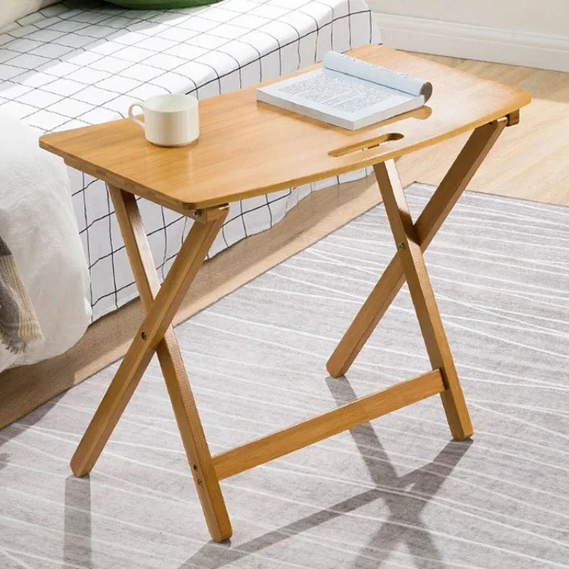 

-Solid Wood Folding Laptop Table Study Desk Table Chair Set For Kids Writing Reading Studying Height Adjustable Bamboo Material