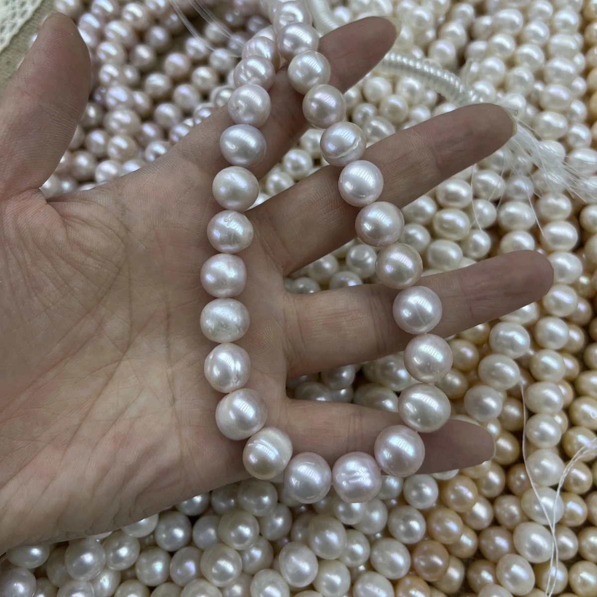 

10-11mm Dazzling Big Natural Freshwater Pearl Purple Bead Isolation Spacer Bead Jewelry Make DIY Necklace Bracelet Women Wedding