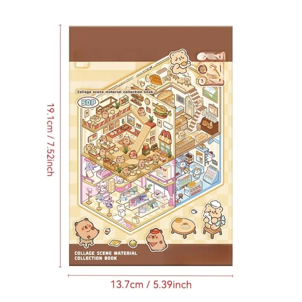 الاسترخاء 20in1 المشهد ملصق كتاب كابيبارا DIY المقصورة المشهد الشارات الزخرفية المسيل للدموع واقية لطيف ملصقات ثلاثية الأبعاد المشهد مجموعة فتاة #6