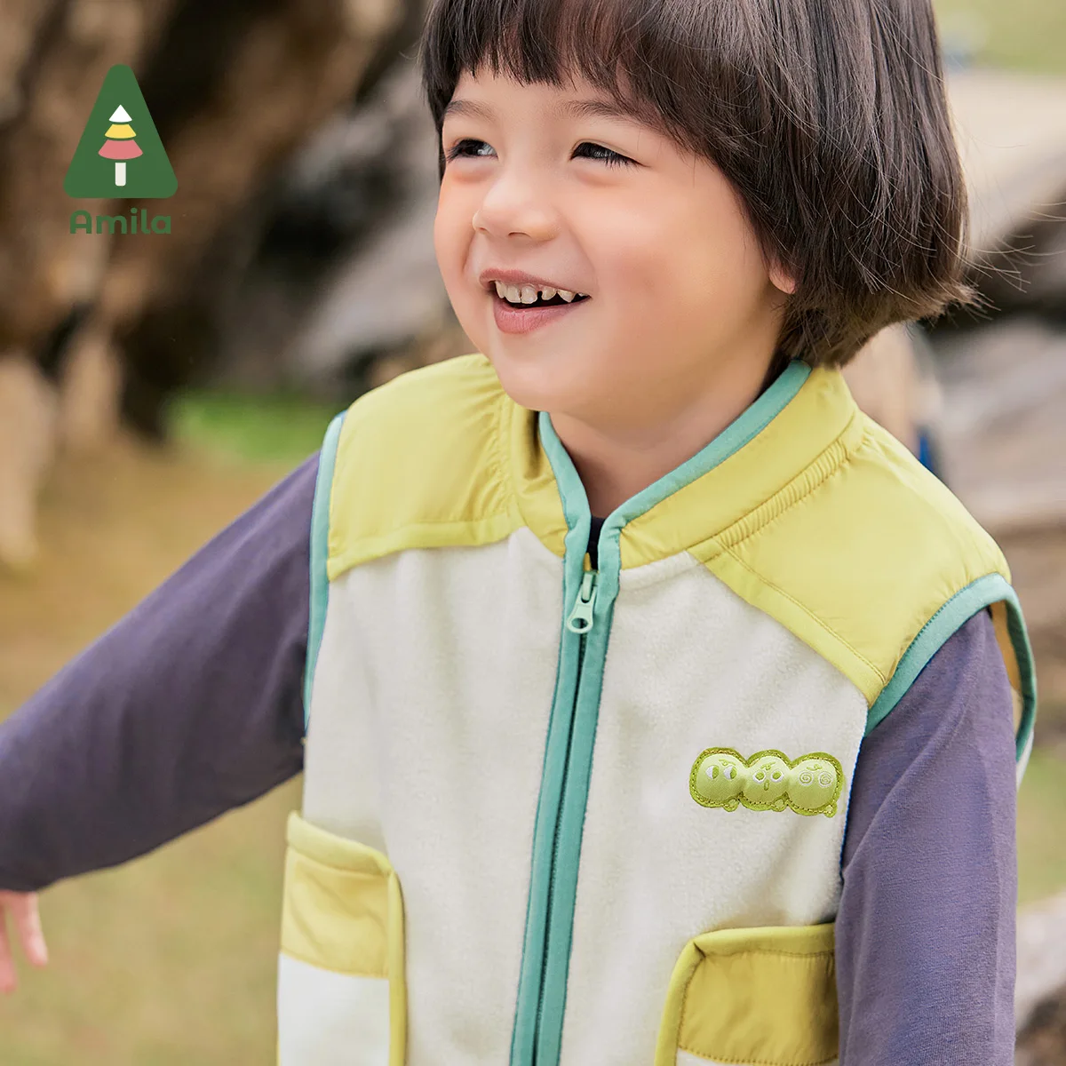 Amila Baby Vest 2024 Autumn New Boys And Girls Multi-Color Polar Fleece Soft Light Casual Comfortable Cute Children\'s Clothing