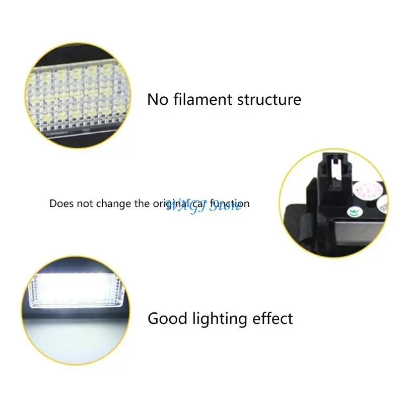 37JE Bright License Plate Lights Rear Light Assembly 12V Simple Installation for Car
