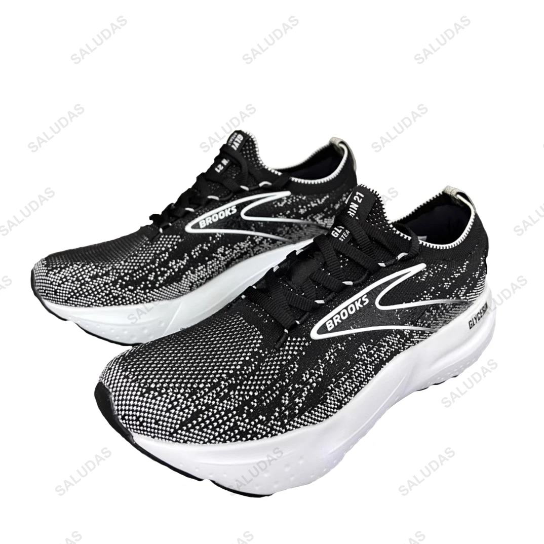 Brooks Glycerin 21 Running Shoes Men Outdoor Cushioned Stretch Marathon Joggers for Men Lightweight Breathable Tennis Sneakers