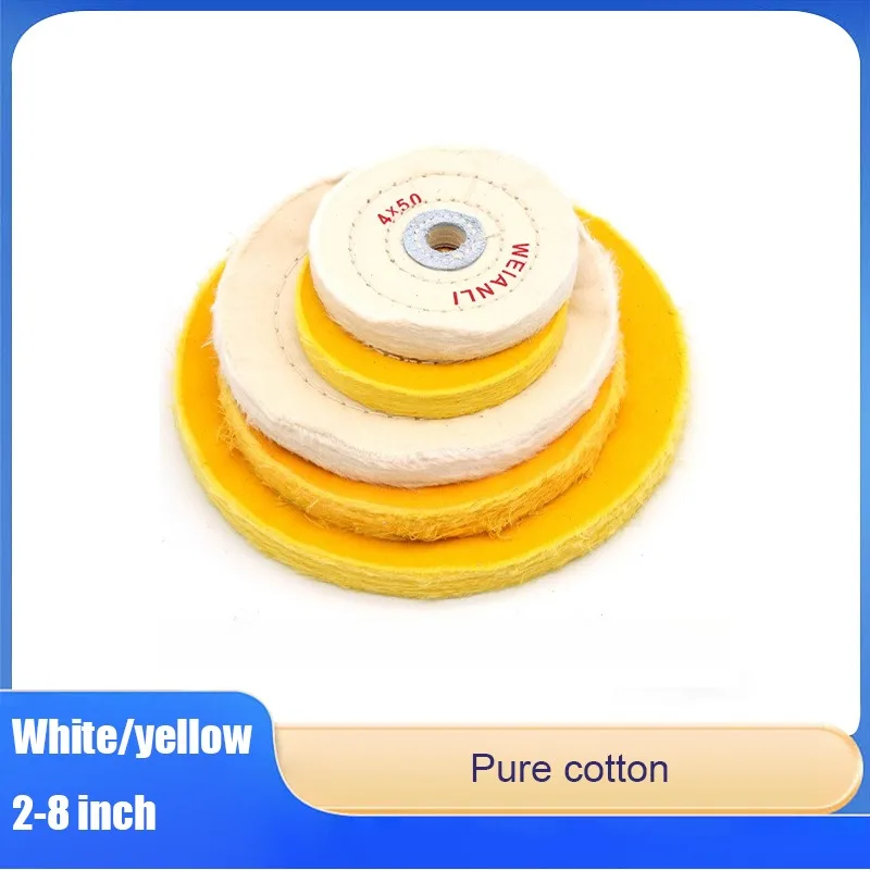

White/Yellow (Big Holes/Small Holes) Polished Cloth Wheels Can Be Installed Via Connecting Rods In Some Power Tools