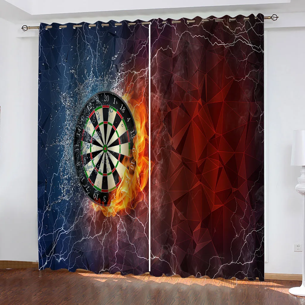 

HUANZHUANG Blackout Curtains, Ice And Fire Target Pattern Window Curtains for Kid Bedroom, 2 Panel Drapes with Eyelets Darkenin