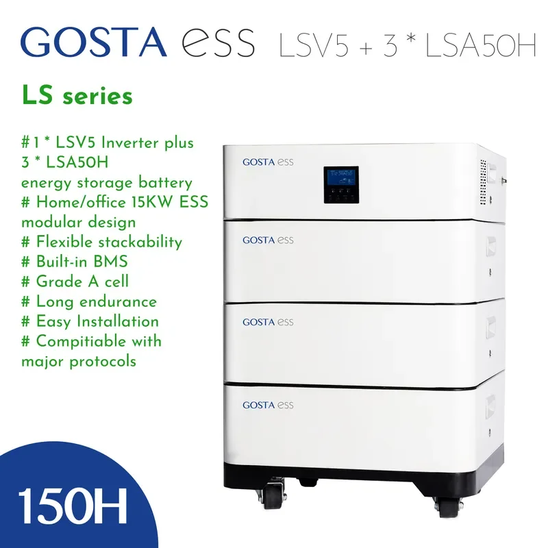 GOSTA Home Solar Power Energy Storage Systems 5KW PV Inverter 48V 51.2V 100AH AIO Fast Charging Wheel ESS Stackable Batteries