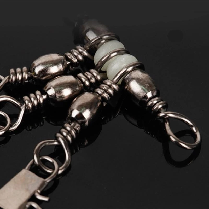 

20Pcs Fishing Lure Hook Connector Fishing Connector 3 Way Rolling Swivels Heavy Duty Sea Fishing Tackle Accessory