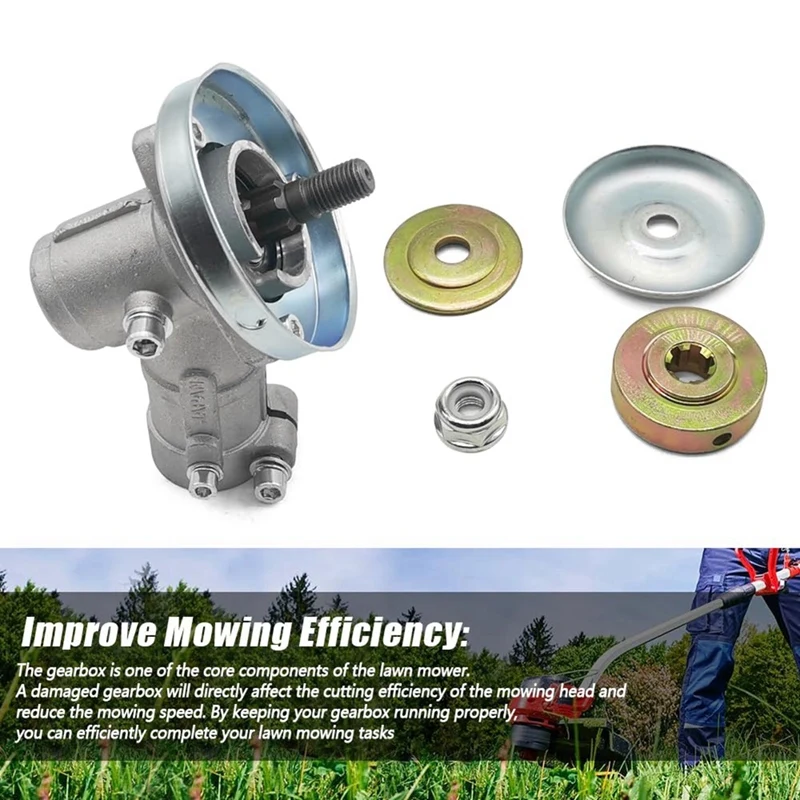 PZHI 26mm 9-Tooth Brushcutter Gearbox, Right Angle Trimmer Head Attachment for Lawn Mower Grass Trimmer