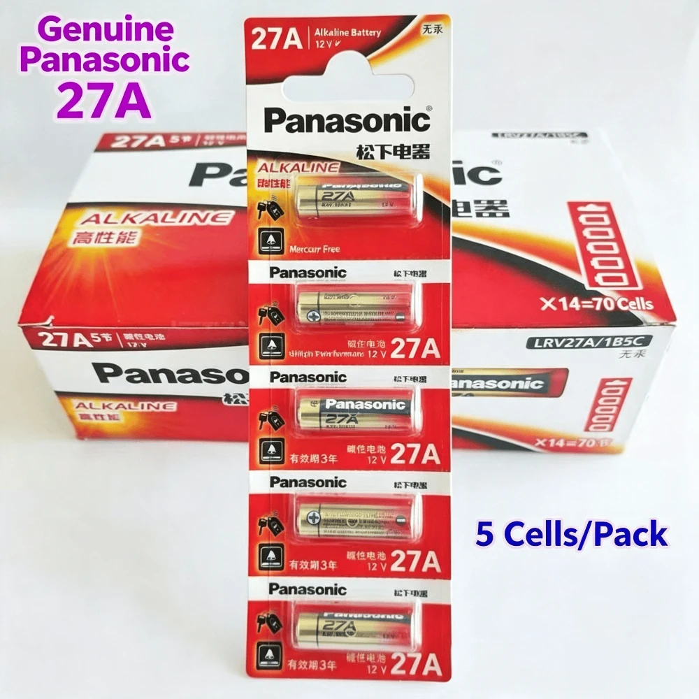 5-500PCS Panasonic 27A 12V A27 Alkaline Battery For Doorbell Remote Control Electric Toy, Long-Lasting High Power Battery