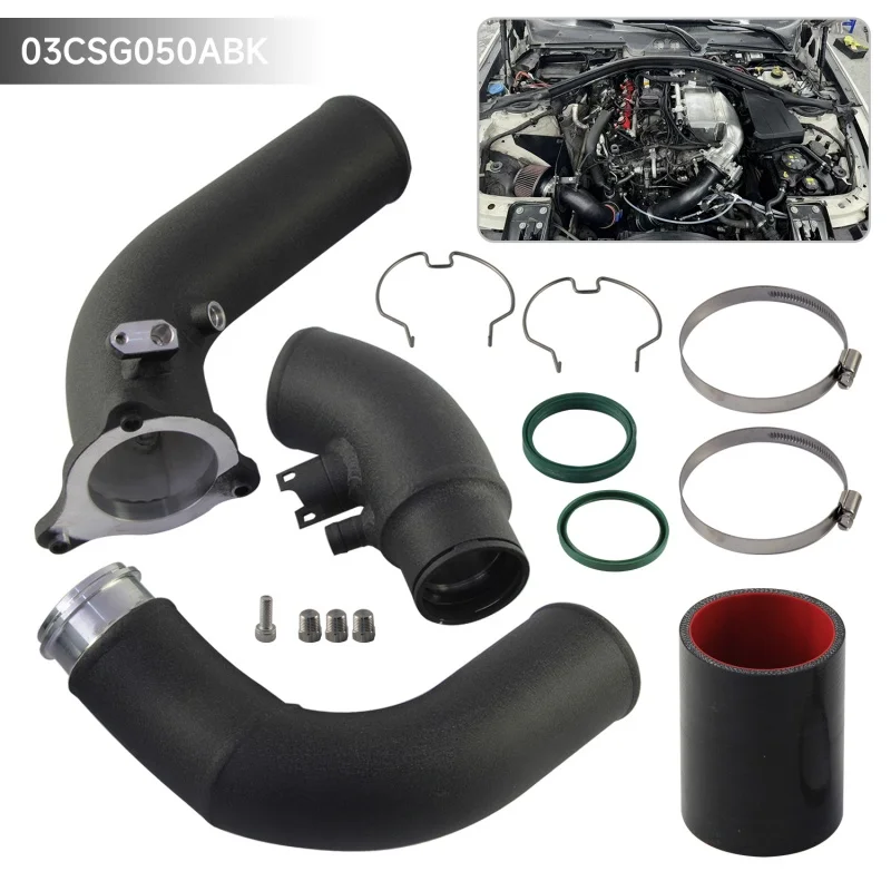 Lading Pijp Kit 3 ''Luchtkoeler Inlaatspruitstuk Voor BMW B48 320i 330i F30 F31 F34 F-serie 2.0L Trubo 2014-2019 Zwart Aluminium