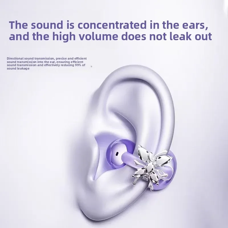Bluetooth Earbuds with Butterfly Ear Cuffs, Twins Design, Long Battery Life, HD Display, for Daily Use