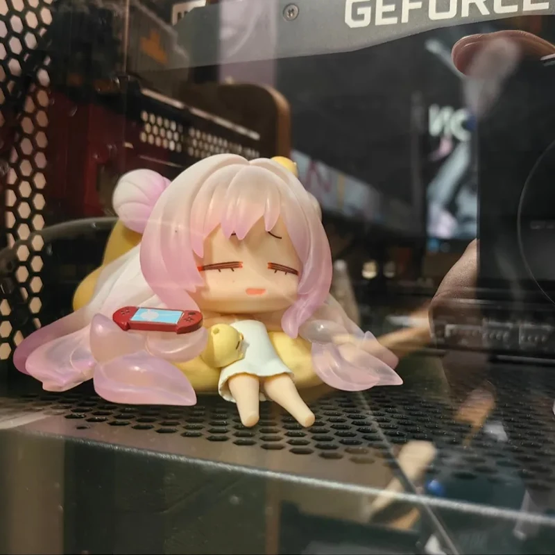 8cm Anime Game Azur Lane Mnf Le Malin Figure Juus Time Sitting Model Toy Gift Collection Aciton Figure Comes With Eye Mask