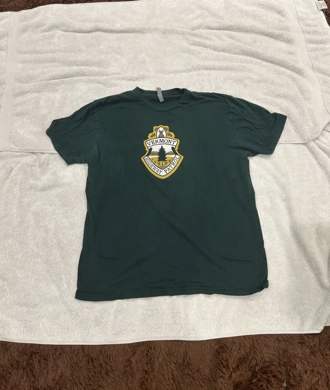 Vermont Highway Patrol T Shirt Adult Size XL Green Outdoors