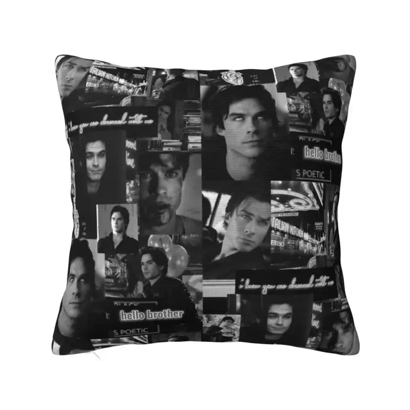 Damon Salvatore The Vampire Diaries Pillow Case55x55cm Decor Home Horror TV Show Modern Cushion Cover Car Pillowcase 45x45cm