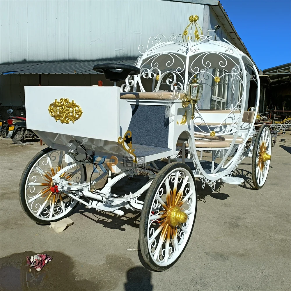 

Luxury Classic Vintage Horse Drawn Pumpkin Carriage Customized Royal Gorgeous Pumpkin Carriage For Princess Theme