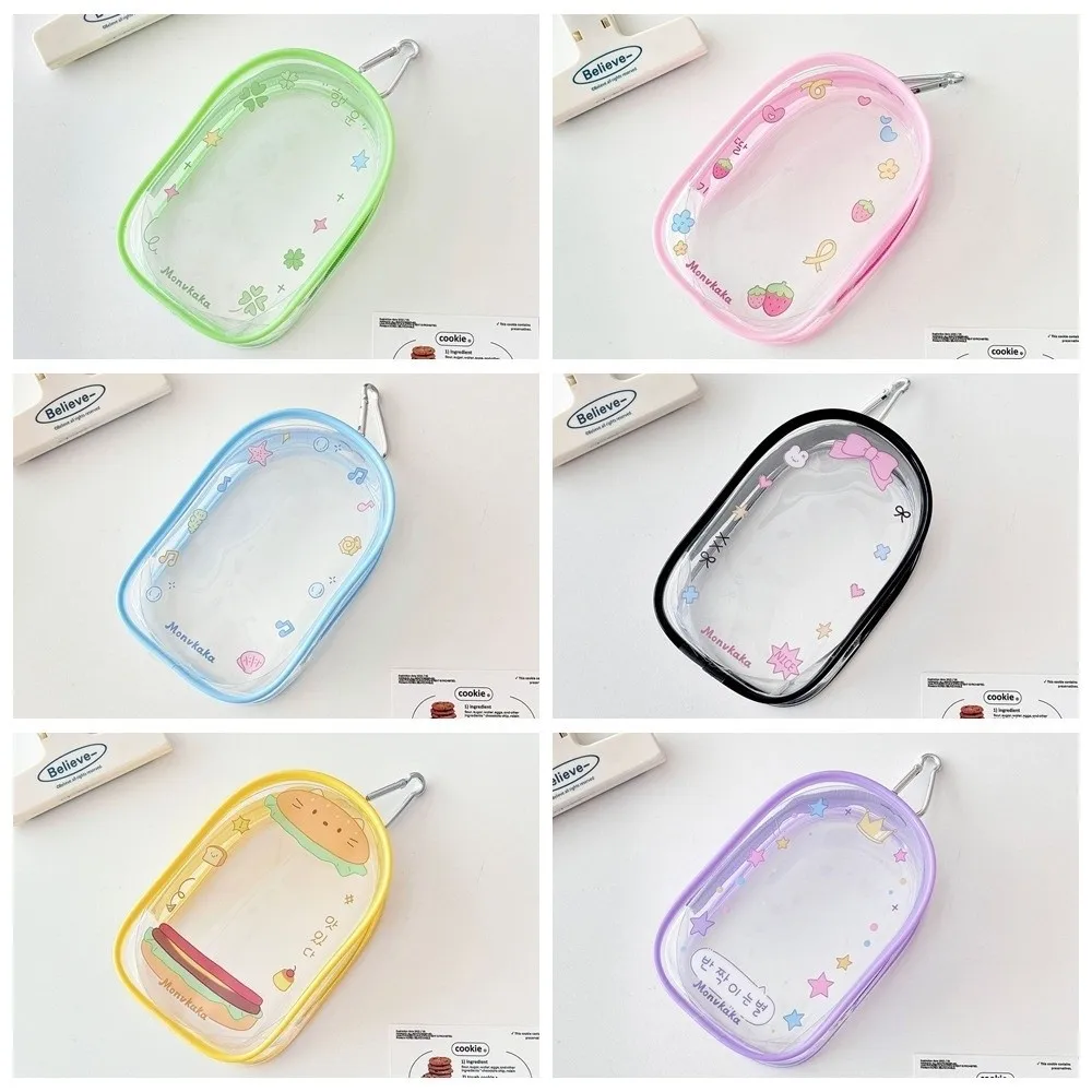 Mini Cartoon Design 10cm Transparent Doll Bag Display Clear Doll Storage Bag Zipper PVC Outdoor Doll Display Bag Outdoor