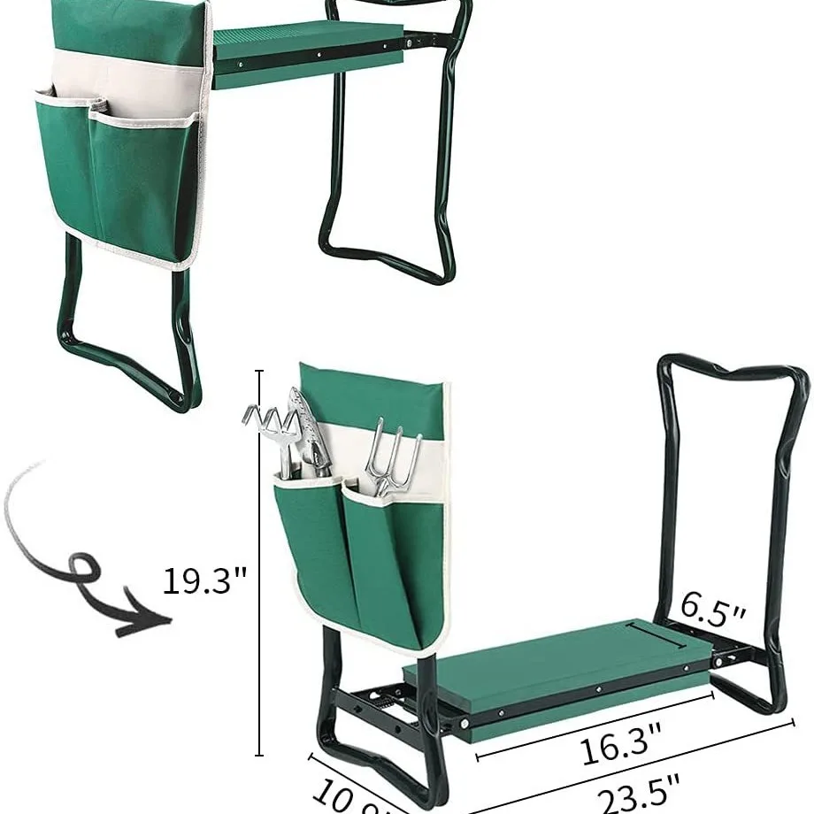 Taburete plegable para arrodillarse en el jardín, bolsa de almacenamiento para banco de herramientas, protege las rodillas, almohadilla de