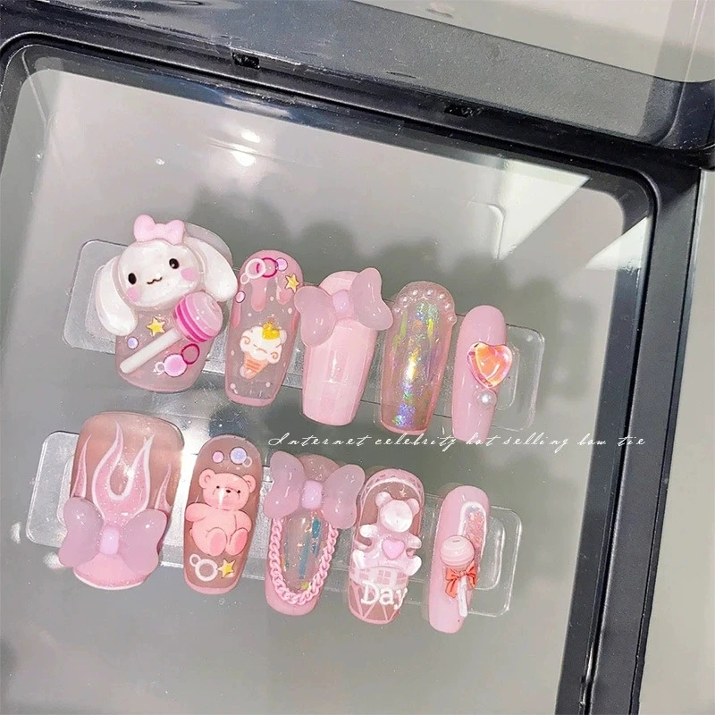 20pcs Mixed Lollipop Nail Art Accessories 3D Resin Cute Nail Charms Nails Cartoon Decorations Wholesale