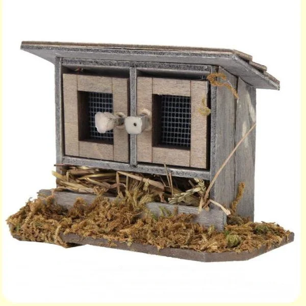 Mini gallinero de juguete, 1 unidad, miniaturas 1/12, casa de muñecas, simulación de gallinero de madera, decoración para accesorios de muñecas, 1 unidad