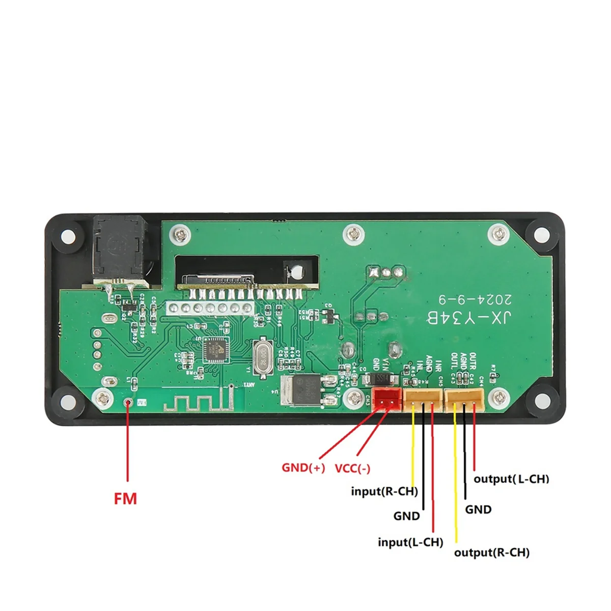6 واط مكبر للصوت بلوتوث 5.0 MP3/WAV/FLAC فك مجلس تيار مستمر 12 فولت مرحبا فاي نظام صوت السيارة مع USB/TF/FM وتسجيل المكالمات