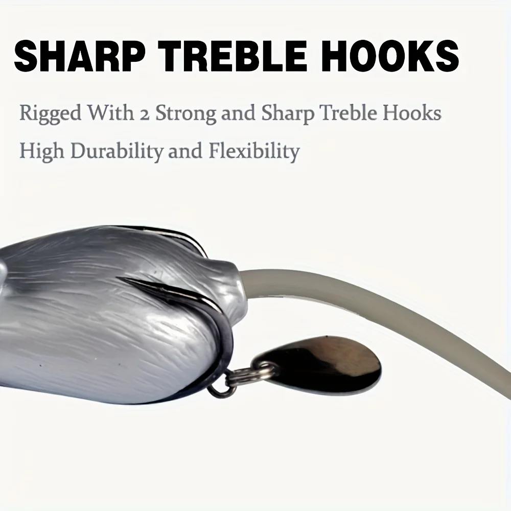 5 قطعة/صندوق طعم صيد الأسماك في المياه العلوية، ماوس بيونيك ناعم، طُعم صيد السمك لبايك باس