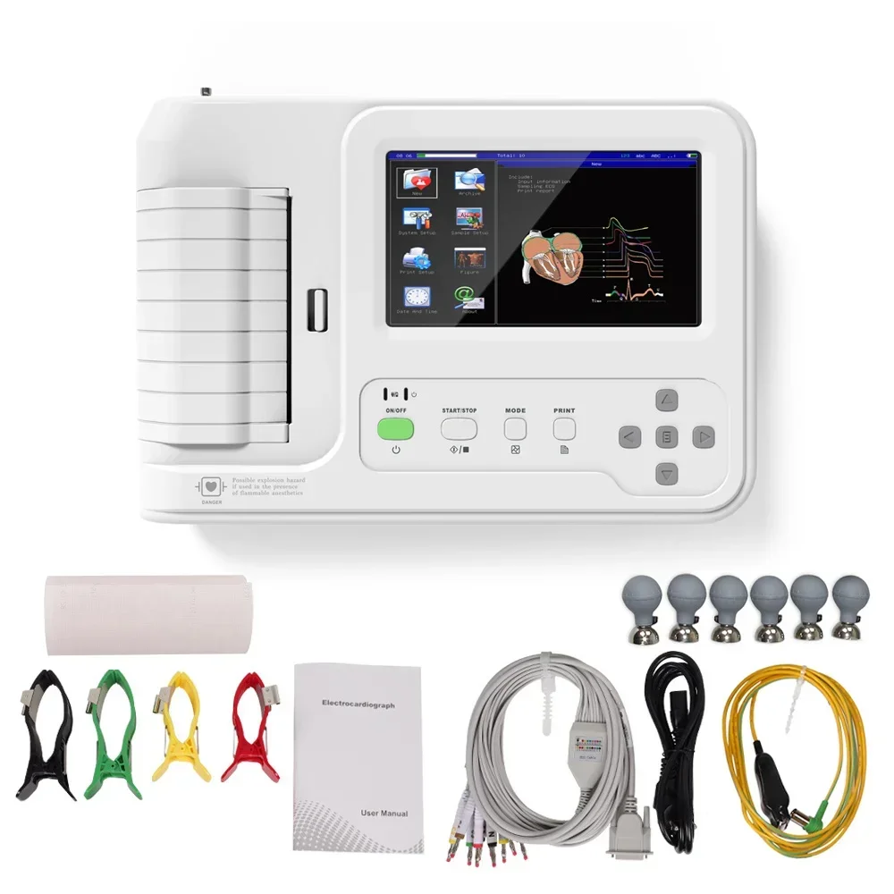 CONTECs ECG600G Touch Screen 6-Channel Electrocardiograph ECG EKG + PC Software