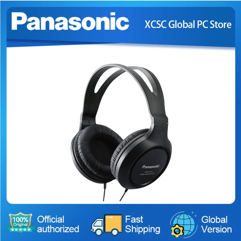 

Panasonic Headphones, Lightweight Over the Ear Wired Headphones with Clear Sound and XBS for Extra Bass,RP-HT161