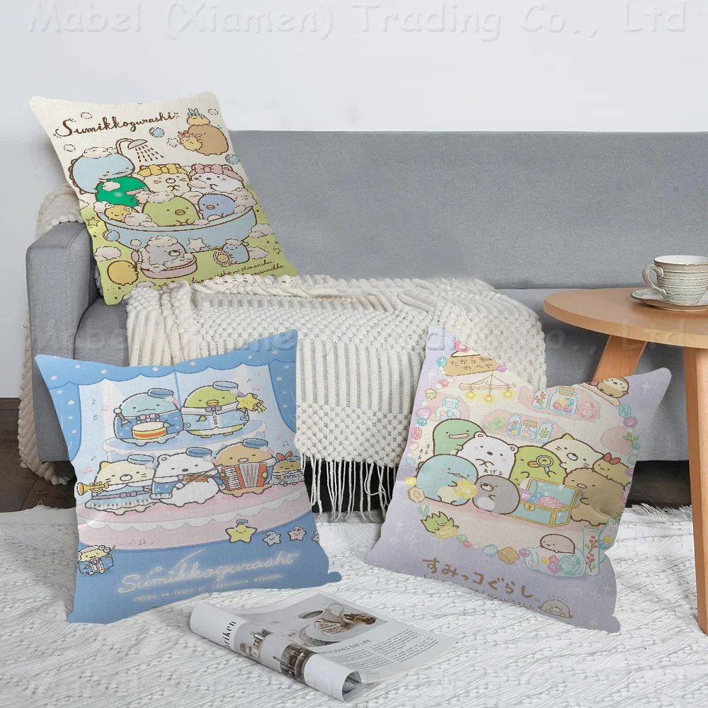 

Kawaii Sumikko Gurashi Pillowcase Toon Gift Cushion Cover Bedroom Home Sofa Chair Seat Decor Pillow Case