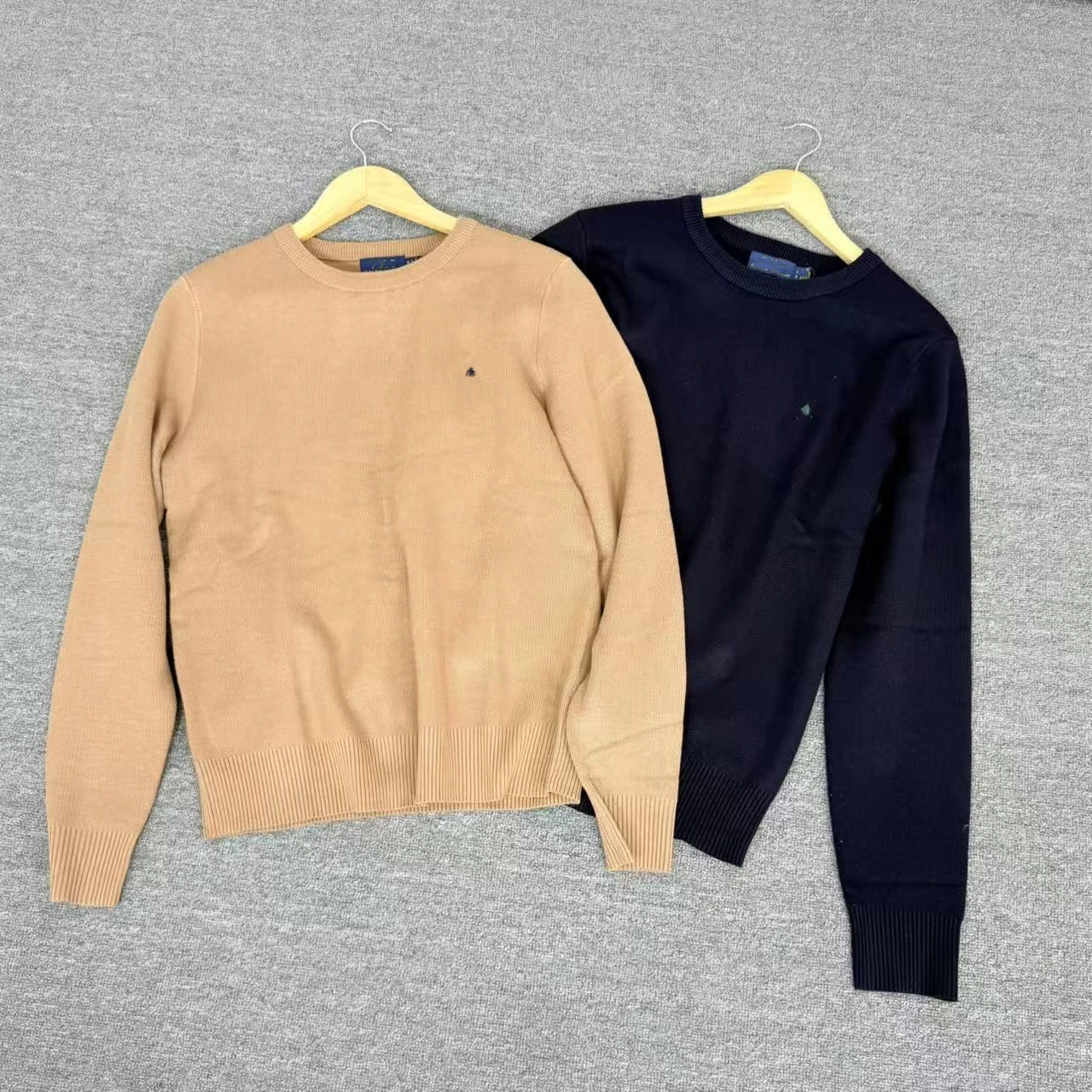 

Cotton Knitted Sweater Embroidered Menswear Womenswear Simple Ele Long Sve round Ne Breathable Comfortable Casual Wear