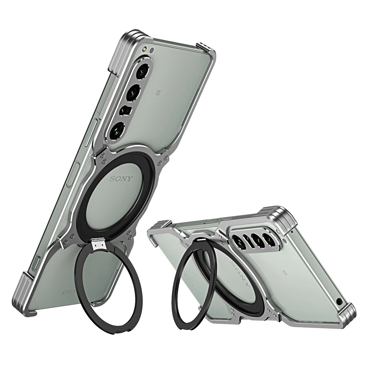 

Magnetic Aluminum Frameless Case For Sony Xperia 1 V Xperia1 IV Bracket Shell Metal Rimless Shockproof Cover Funda
