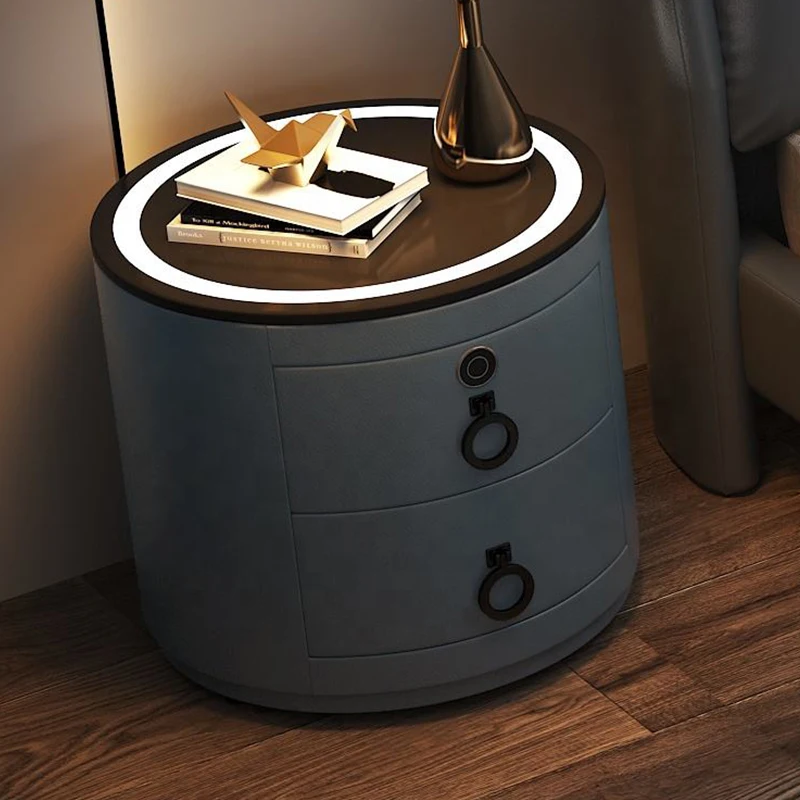 Wholesale Bedside Table Modern Luxury Smart Bedside Table with Wireless Charging Drawer Bedside Table Cheap Designer