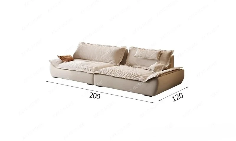 Y Super wide and large sitting depth adjustable backrest sailing simple straight row fabric sofa