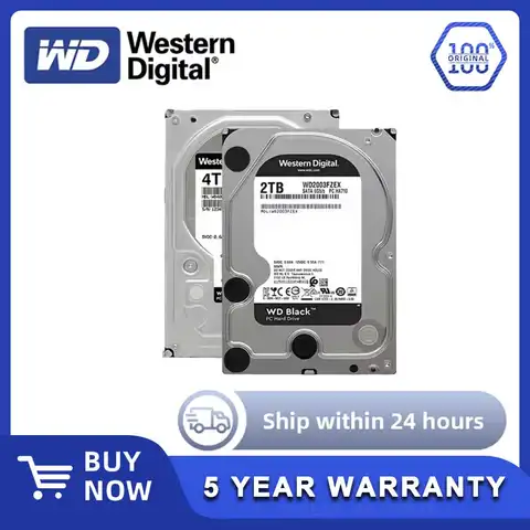 웨스턴 디지털 WD 블랙 게임용 하드 드라이브, SATA3 HDD 장치, 7200RPM, 6 Gb/s, 4TB, 6TB, 8TB, 1TB, 2TB, 3.5 인치