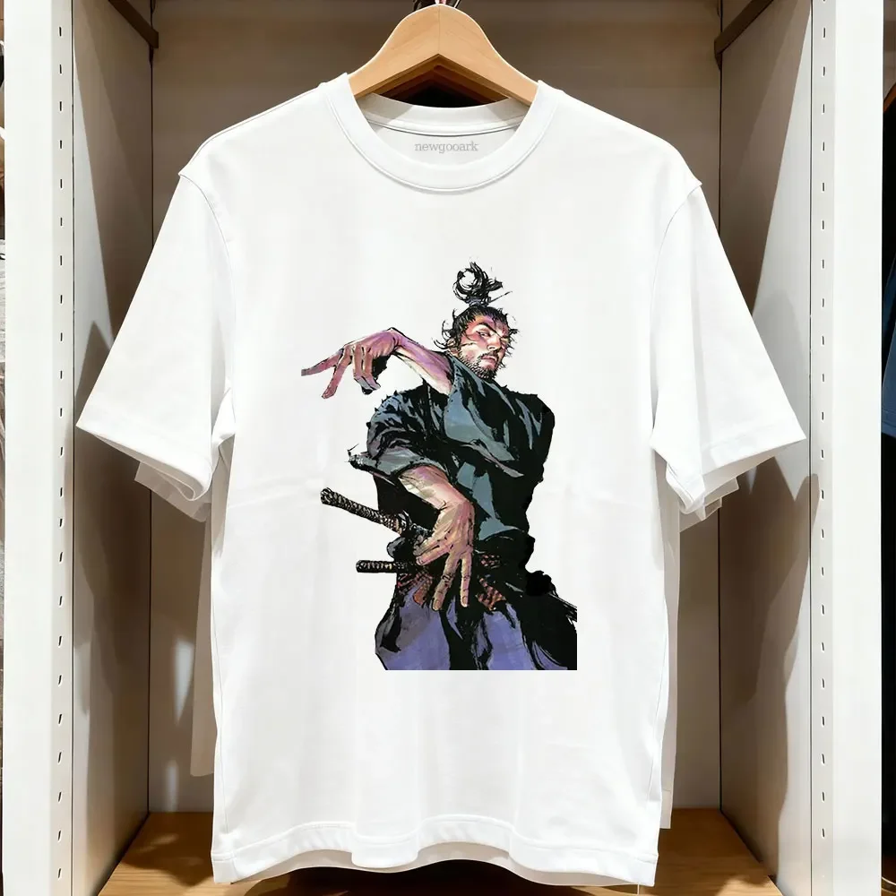 Vintage Harajuku manga Musashi Miyamoto t-shirt woman man Casual cotton graphic t shirts boyfriend girlfriend Short-sleev